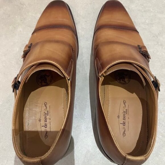 De Novo Light Brown Monk Strap Shoes main image 7